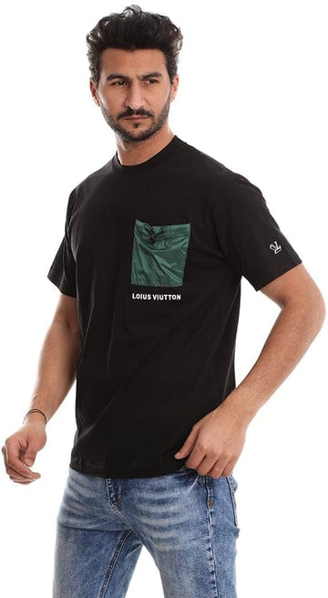 تيشيرت ساده رجالي اسود من ازياء